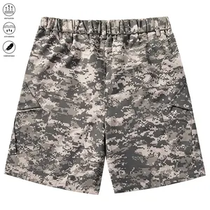 Camouflage cargo shorts, dual color options, built-in belt, large utility pockets, ideal for outdoor sports and travel, men’s shorts, relaxed fit, breathable essential for summer.