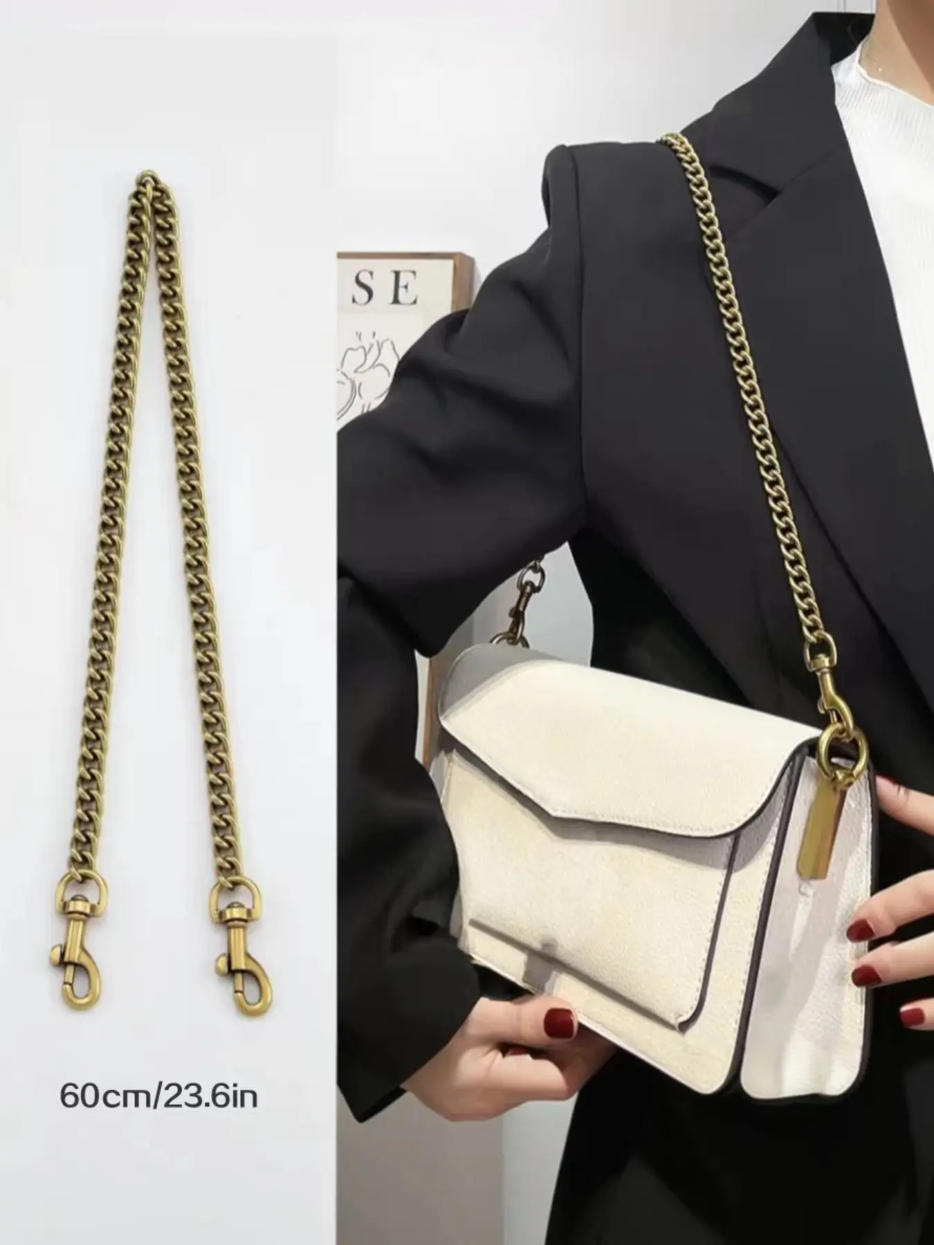 Metal Shoulder Strap Chain, Bag Transformation Chain Strap Accessory, Crossbody Metal Bag Strap for DIY Projects, Handbag Straps, Versatile Design, Elegant Chain Strap, Chain Detail, Chain For Purse, Purse Chains For Handbags, Bag Chains