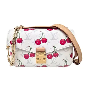 Pre-owned Louis Vuitton Leather Crossbody Bags LV X TM Monogram Cerises Pochette Metis East West White