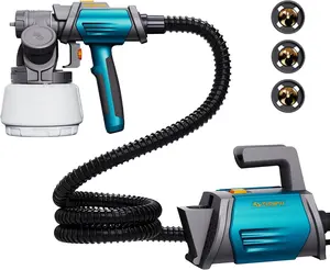 Tilswall Shark 800W DIY Spray Gun, 1–3mm Brass Nozzles, Horizontal/Vertical/Oval Spray — 1300mL/min, Detachable Design & Back Strap for Walls, Doors & Furniture