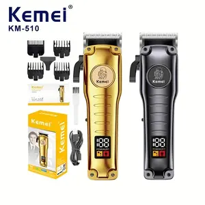 Kemei Professional Barber Hair Clippers Cordless Electric Hair Trimmer with LCD Display USB Rechargeable Hair Cutting Machine for Men Barber Equipment Cordless Trimmers Brush
