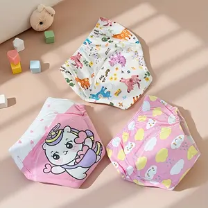 3pcs Baby Training Diaper Pants, Cute Animal Pattern Newborn Cloth Diapers, Reusable Potty Learning Trainers, All Seasons Comfortable Set