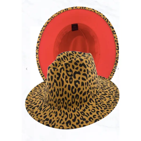 Fedora Leopard Red Bottom