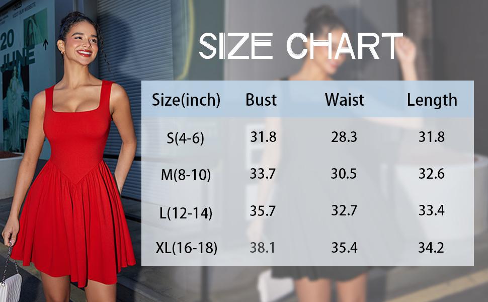 OYS Women's Summer Sleeveless Square Neck A-line Ruffle Hem Mini Tank Dress With Pockets OYS Women's Summer Sleeveless Square Neck A-line Ruffle Hem Mini Tank Dress With Pockets