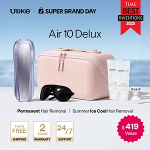 Ulike Air 10 Deluxe IPL Device Laser Hair Removal with Ice-Cooling Contact Dual Lights Skin Sensor & SHR Mode for Comfortable Effective Results - Epilator
