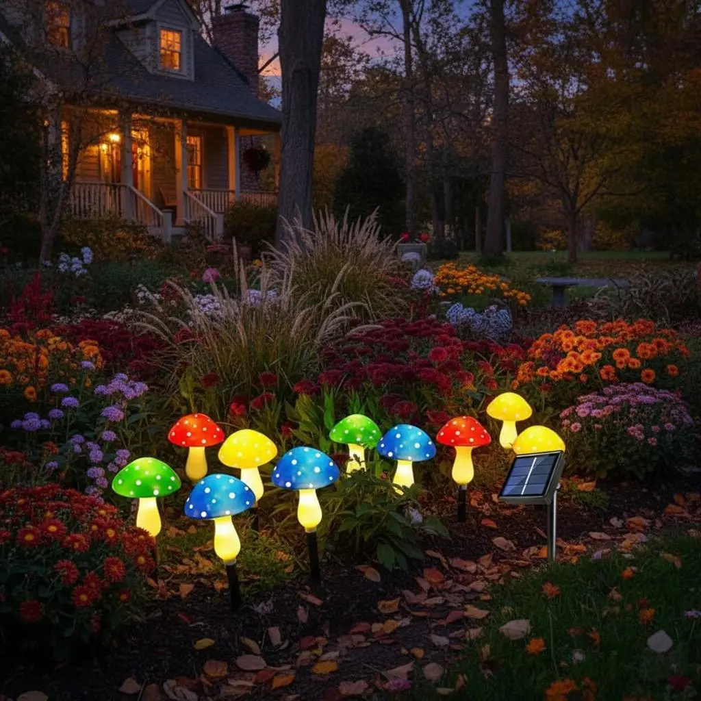 Solar Mushroom Garden Lights, Solar Garden Lights, Set of Outdoor LED Decorative Lights, LED Garden Lights for Courtyard, Terrace and Trail Lighting, Solar Outdoor Lights, Solar Outdoor Lights