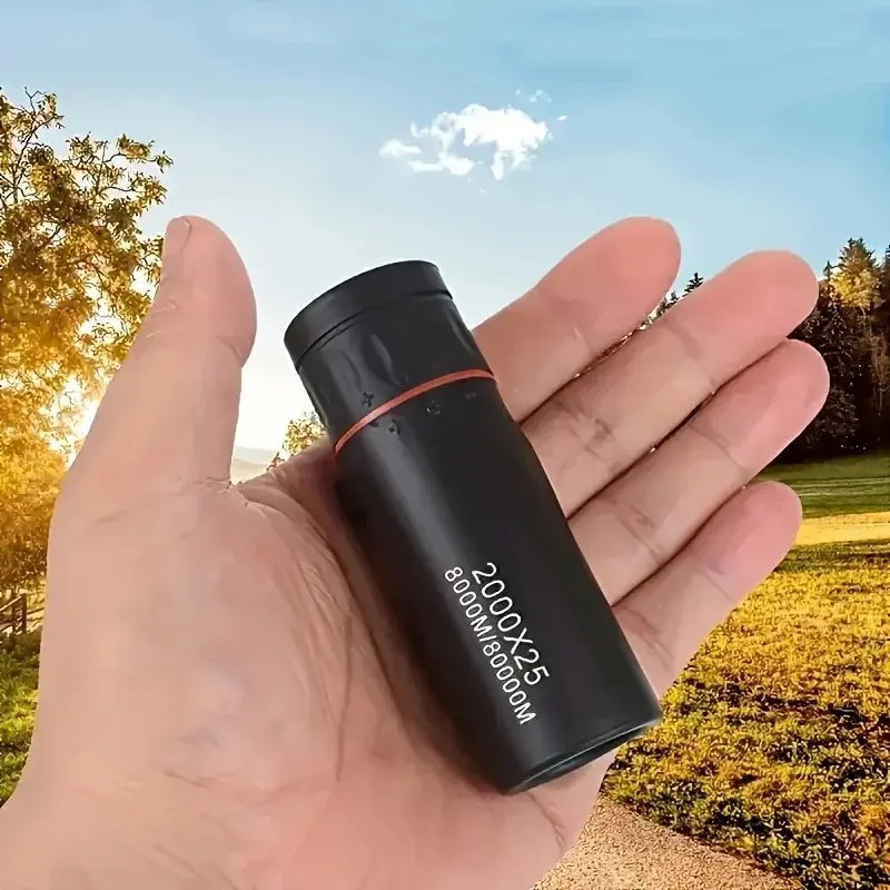 2000x25 Mini Monocular Telescope, Compact Design for Easy Portability, Ideal for Outdoor Hiking and Camping, Perfect for Wildlife Observation