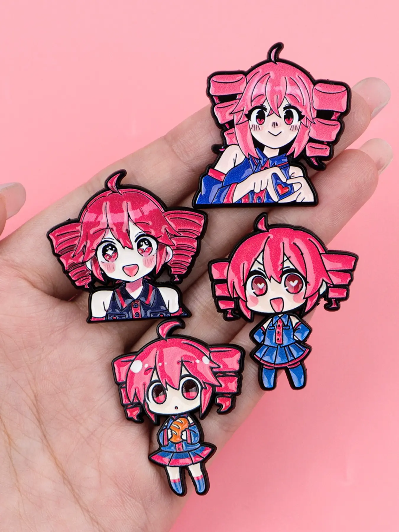 4pcs/set Cute Anime Girl Cartoon Enamel Pins, Fashion Backpack Brooches, Trendy Hat Accessories, Unique Gift for Friends, Fashion Accessory