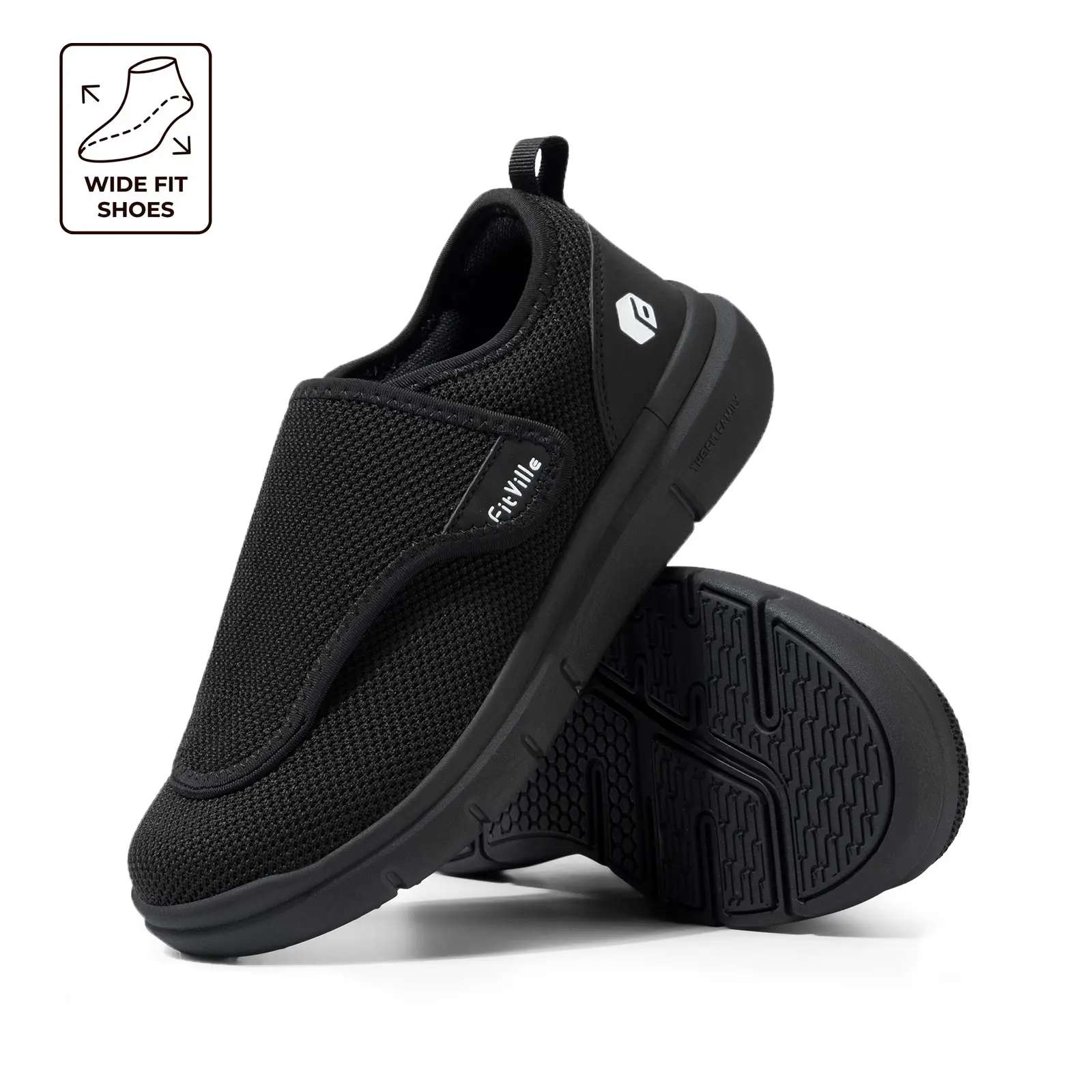[Back To School] FitVille Men's EasyTop Wings V2 Diabetic Walking Shoes — Wide Width Slip-On Sneakers with High-Rebound Midsole & Cushioned Support for Everyday Comfort, tiktokshopbacktoschool, summerwins tiktokshopbacktoschool