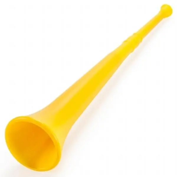 Brybelly MNSM-004 Yellow 26in Plastic Vuvuzela Stadium Horn, Collapses to 14in