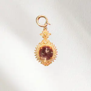 Gold Crystal Ball Pendant – Court Style CZ Luxury Statement Necklace Charm