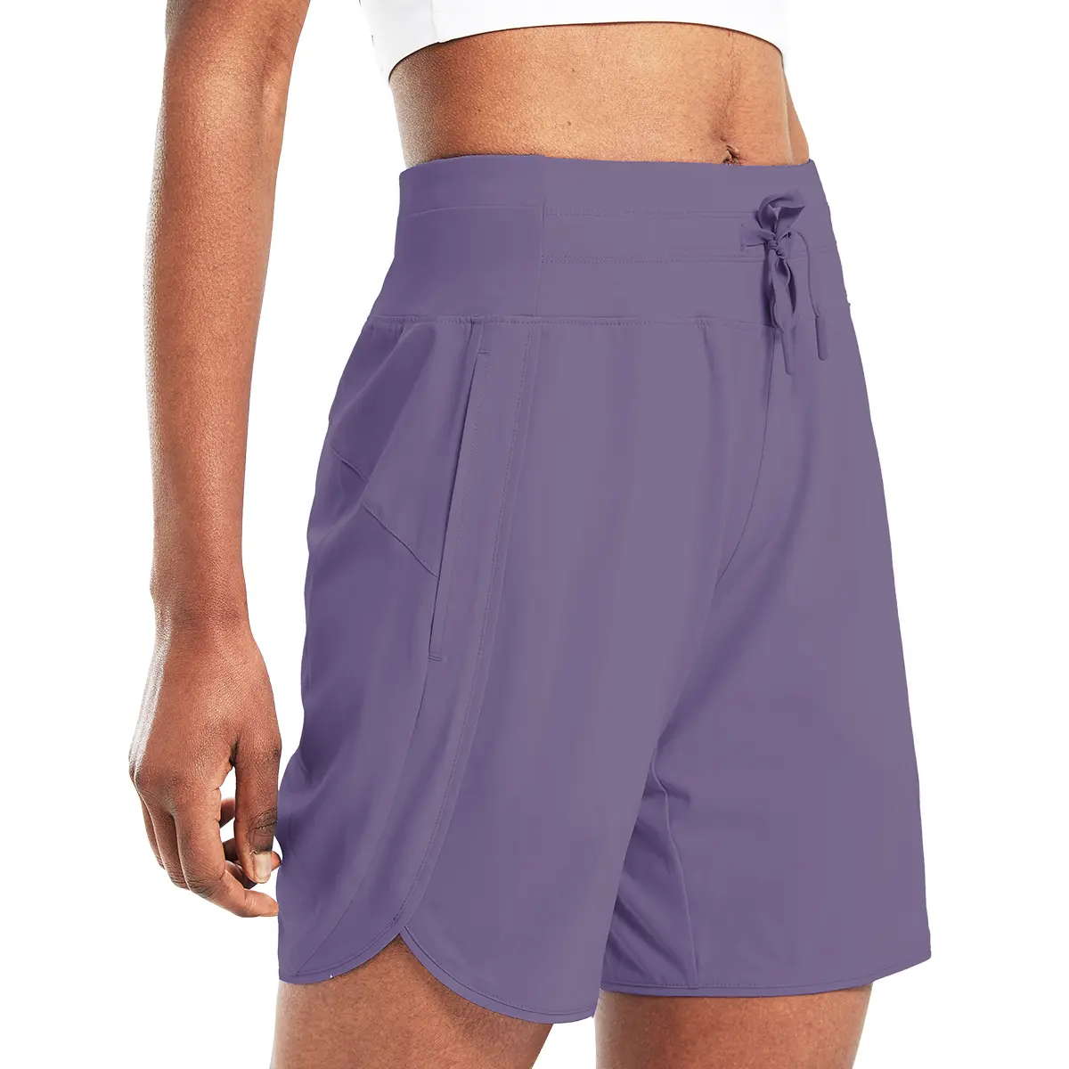 baleaf 2025 Women's 5''/7'' Athletic Long Running Shorts with Zipper Pocket High Waistband Quick Dry Bermuda Shorts for Gym Hiking and Workout SummerVibes