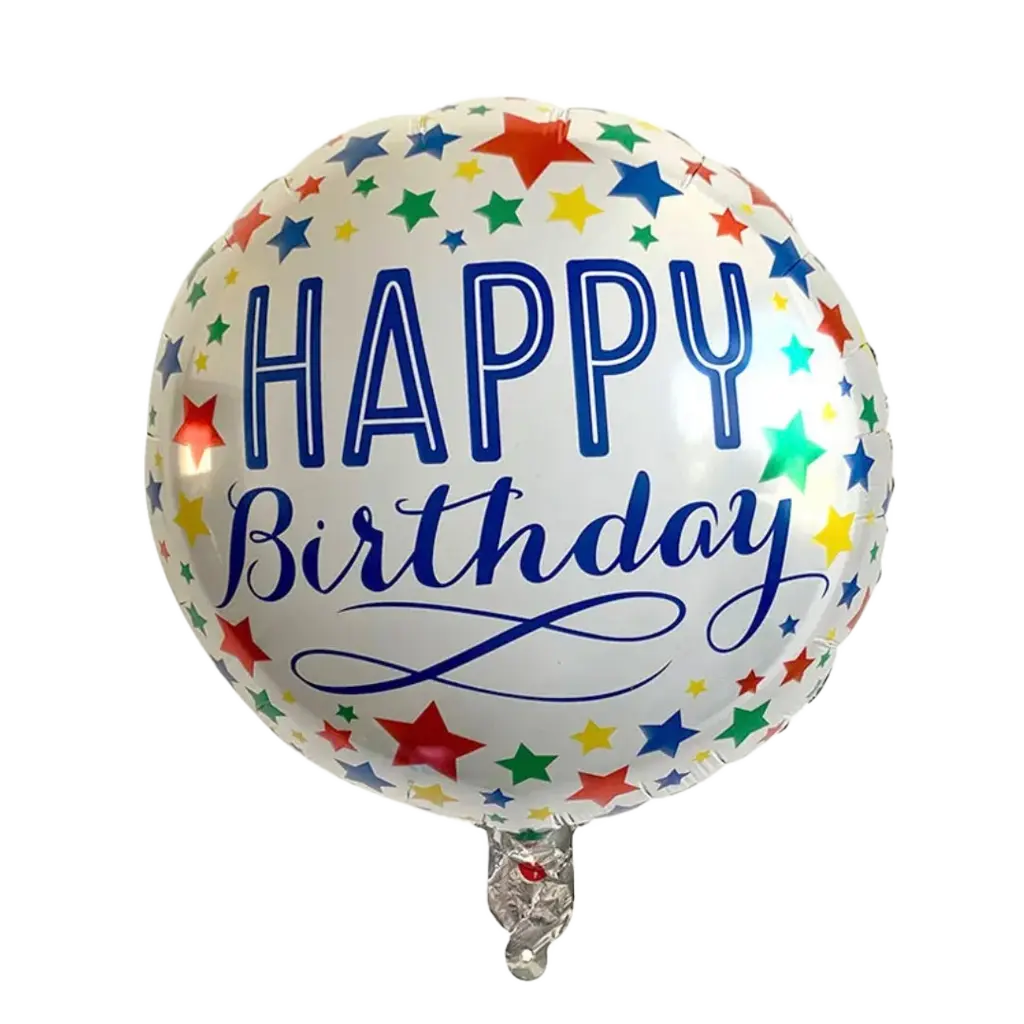 Happy Birthday 18-inch Helium Foil Balloon - White