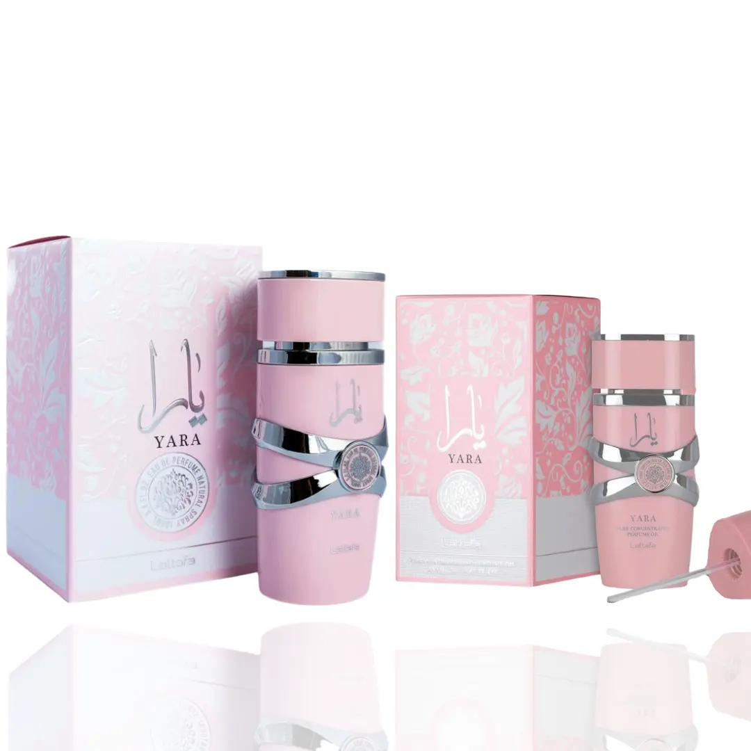 Lattafa Yara Concentrated Fragrance Oil Perfume Bundle Set - 2-Piece Unisex, 20ml Each, Enchanting, Fruit-Based, Longlasting, Potent, Enchanting Fragrance