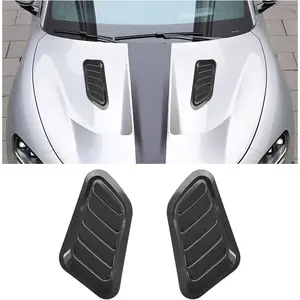 2 PCS Black Car Hood Air Vent Cover Auto Louvered Air Intake Trim Exterior Decoration Bonnet Vent Sticker Engine Hood Scoop Cover for Most Vehicles Car Accessories