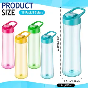 18 Pack Water Bottles Bulk 22oz End of the Year Gifts Water Bottles Portable Sports Water Bottle Summer Colorful Drink Bottles with Cards for Summer Party Classroom Prizes Graduation Gifts