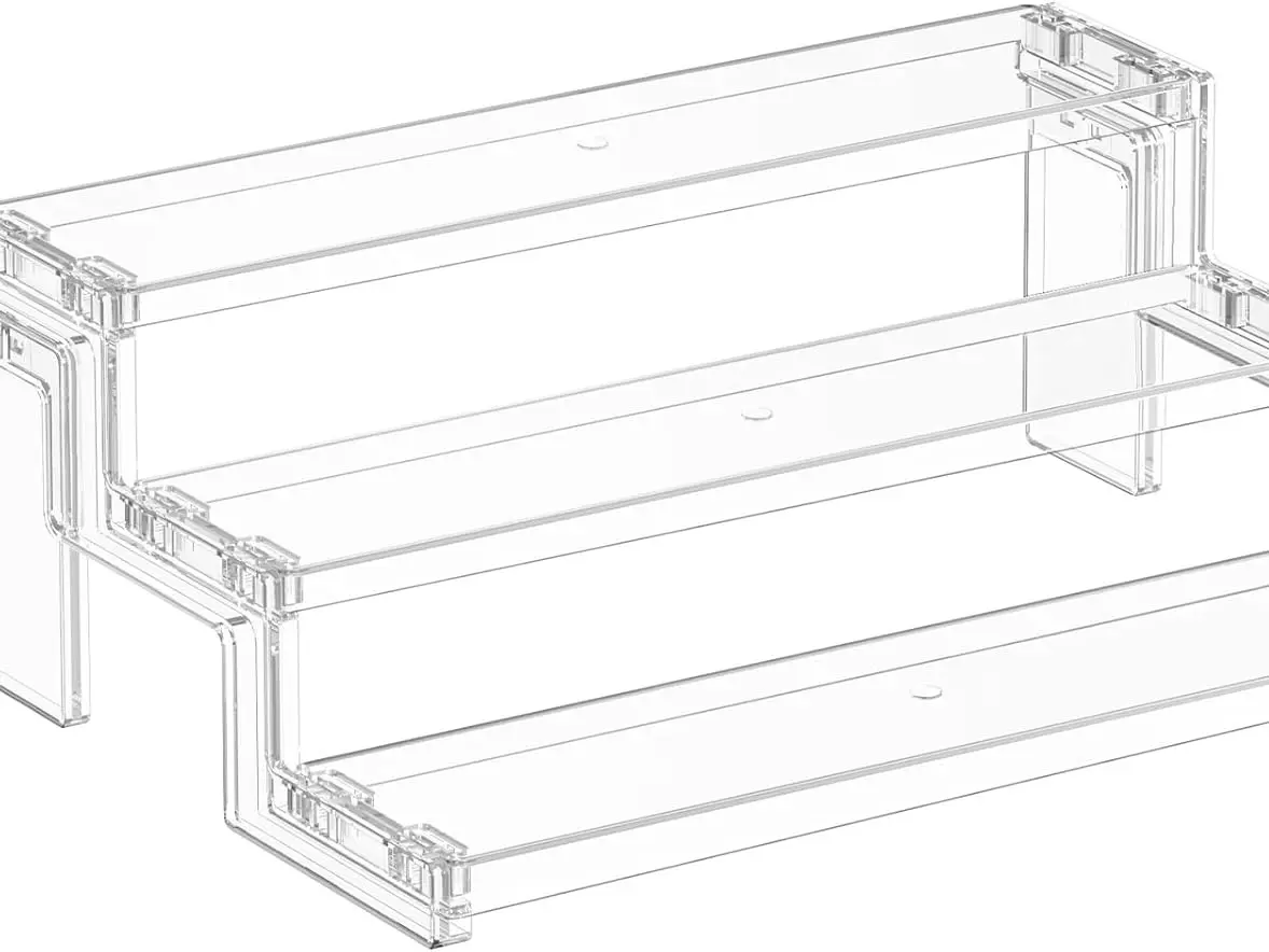 12" 3-Tier Clear Multi-Use Home Organizer Rack - Tool-Free Assembly, Cupcake Display Riser, Perfume Storage Holder, 1 Piece (Ideal for Party Decor & Room Decor)
