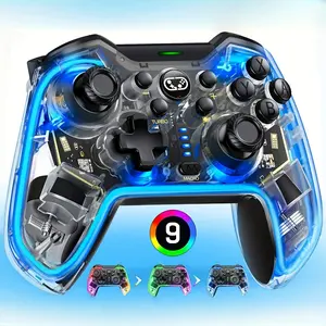 Wireless Controller for Switch 6-Axis Controller for Switch Lite OLED Wireless Handle Gamepad Work with Ios/Android/Pc with RGB Light
