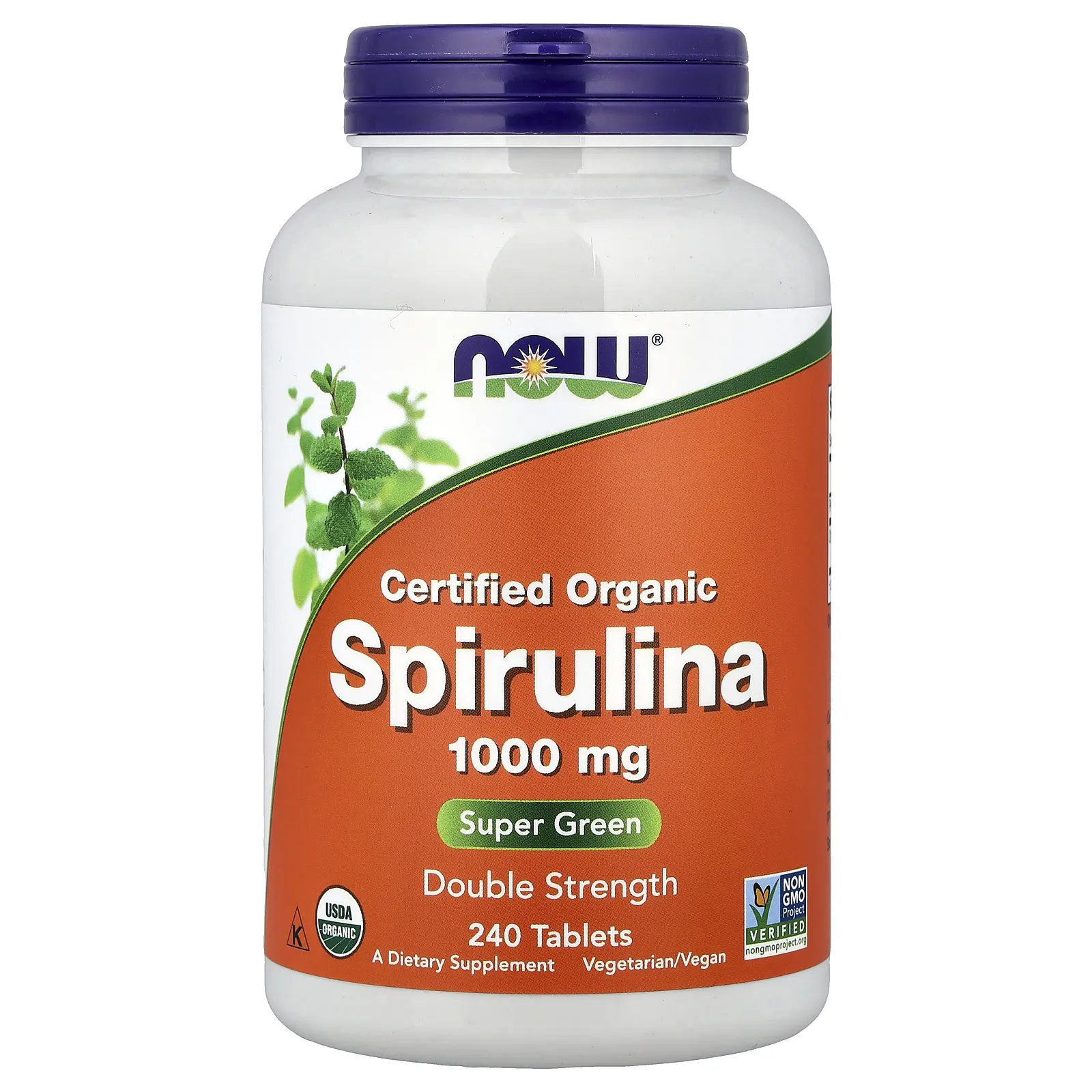 NOW Foods Certified Organic Spirulina, 1,000 mg, 240 Tablets