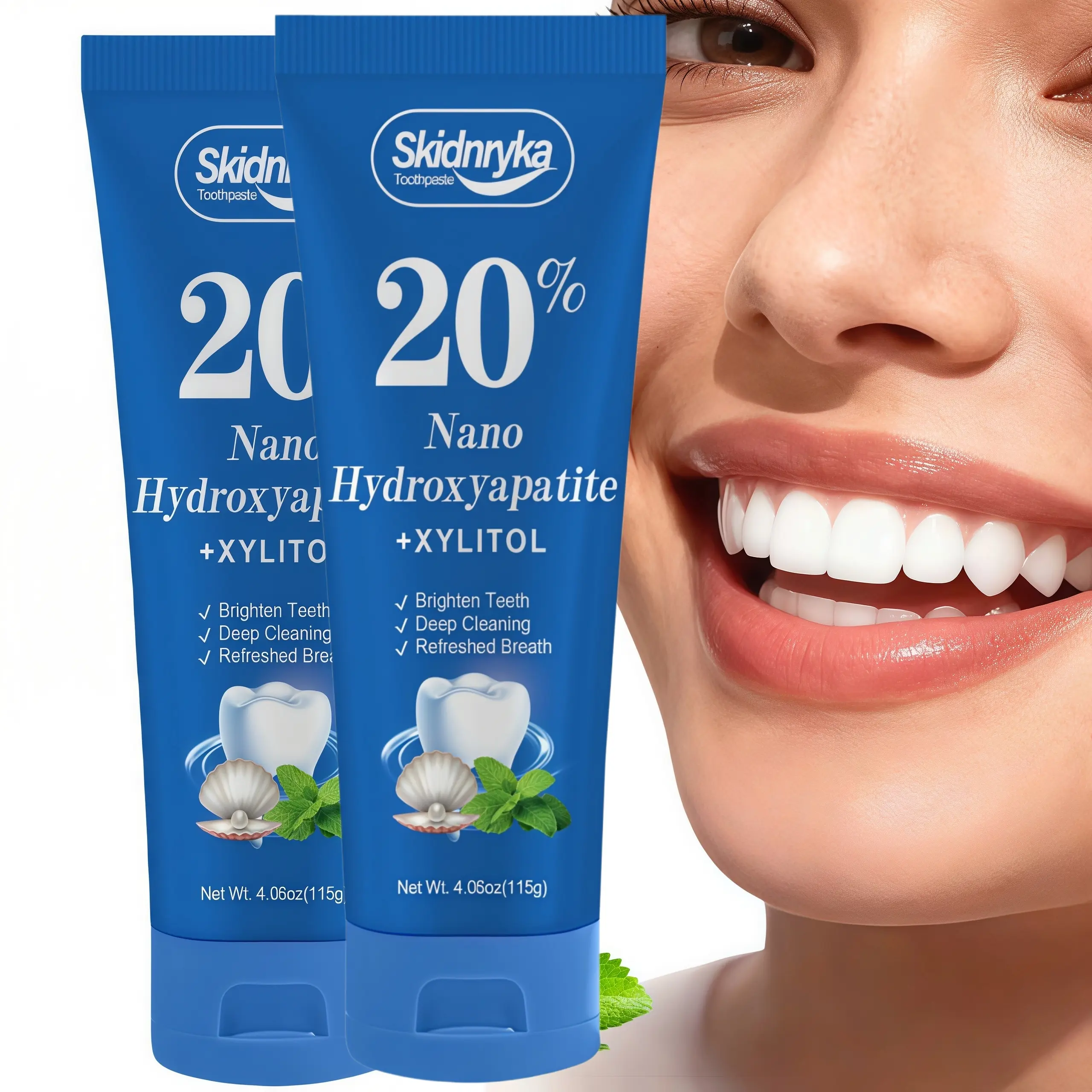 20% Hydroxyapatite Toothpaste, gentle cleaning for the mouth & whitening teeth, leaves your breath fresh. Daily oral hygiene and health, suitable for everyone, cleaning toothpaste, an oral care gift for friends