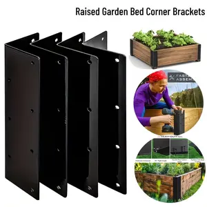 Thickened 160mm Extra Large L-Shaped Corner Brackets, 4 Pieces with 56 Screws Set, Garden Fence Connector Parts, Bed Angle Iron Support Accessories