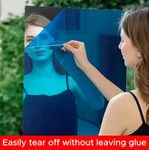 Self-adhesive Mirror Sticker 20x40 inch Soft Glass for Home Use Full-length Instagram-style Bedroom Reflective Film with Backing Tape
