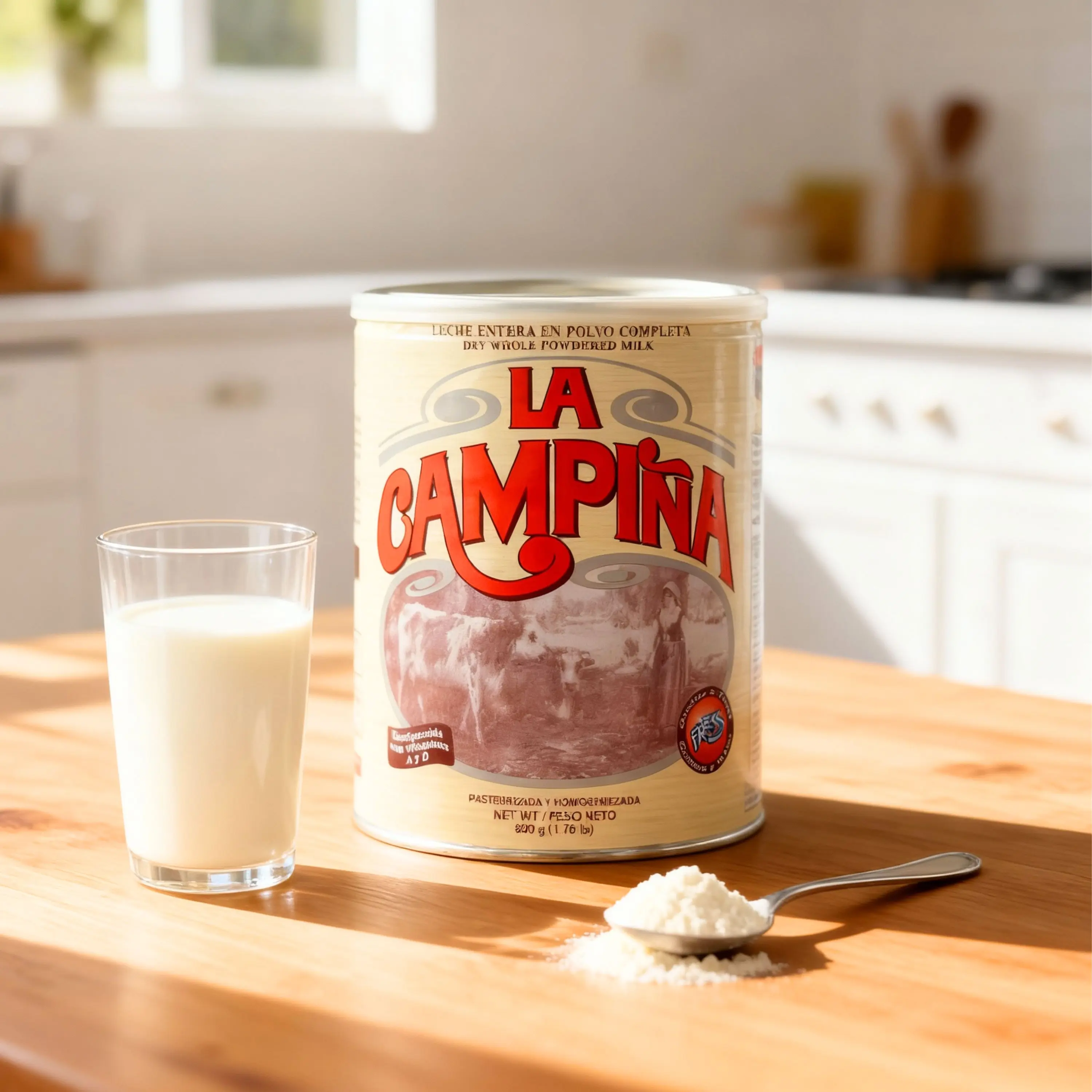 La Campiña Powder Dried Milk, 800g (1.76 Lb) - Creamy Flavor, Bulk Storage, Convenient Packaging, Home & Kitchen Use, Ambient Cupboard-Stable, Reliable Ingredient for Room Temp Storage