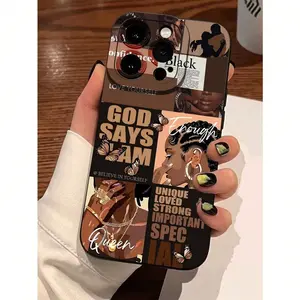 Slogan Pattern Liquid Silicone Mobile Phone Case Full-Body Protection Shockproof Anti-Fall TPU Soft Rubber Case Compatible With IPhone 11/12/13/14/15/15pro/15 Plus/15 Promax/7plus/8plus/X/Xs Max/Xr/11pro/12pro/13pro/14pro/12mini/13mini/11pro