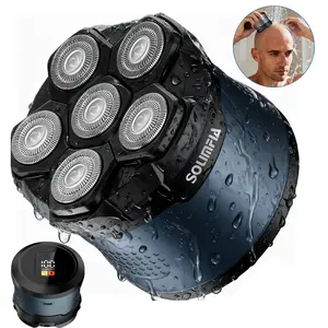 Electric Shaver Razor for Men, 6 Floating Heads Rotary Razor Shaver, Rechargeable Beard Trimmer, Wet & Dry Use Head Shaver for Bald Men, Grooming Kit for Men, Lithium Ion Battery