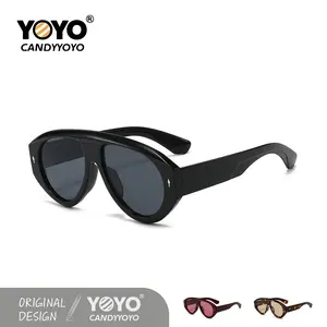 Original design, retro-stylish sunglasses, suitable for both men and women, featuring a unique aviator-style hip-hop shade that protects against UV rays and the sun.