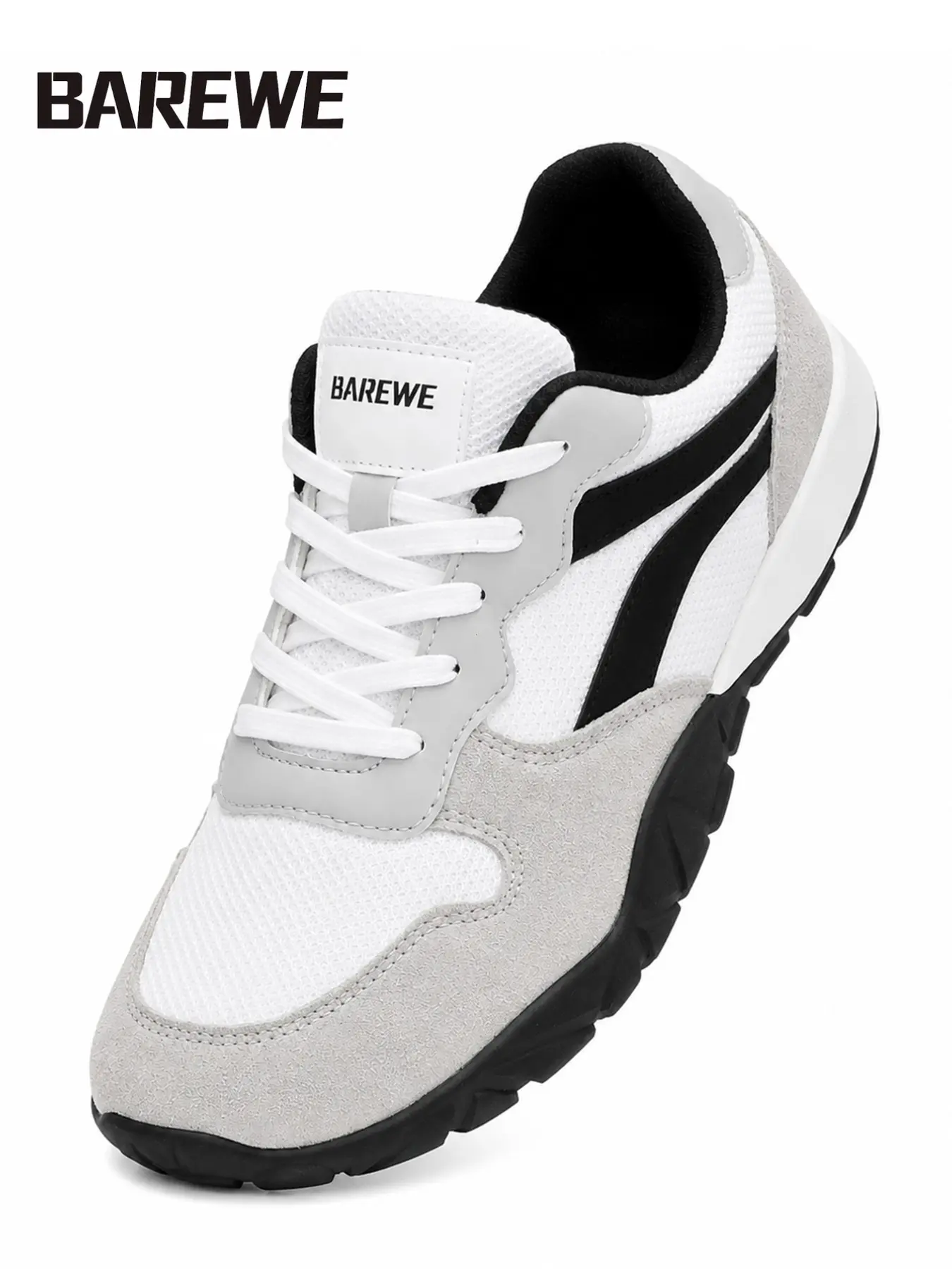 Barewe Spring Men's Wide Fit Barefoot Training Shoes, / Mesh and Suede, Zero Drop, Ideal for Wide Feet and All-Day Wear