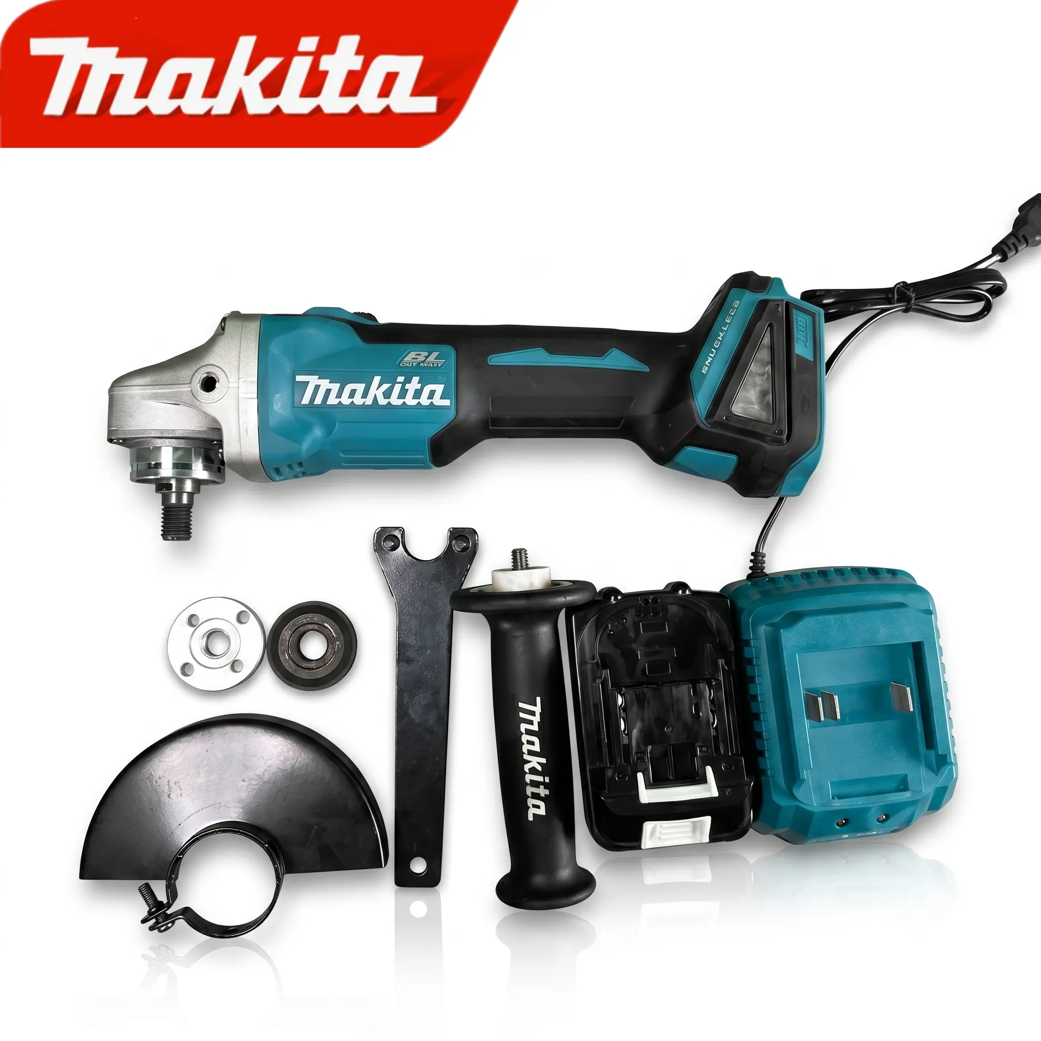 Makita DGA4040 125mm Corded Variable Speed Angle Grinder - Heavy-Duty Metal Processing Hand Tool with SJS2 Vibration Reduction Guard, Soft Start, Adjustable Safety Wheel Guard, Steel Cutting, Rust Polishing, Rust Removal (No Max SD Power Wrench Confusion)