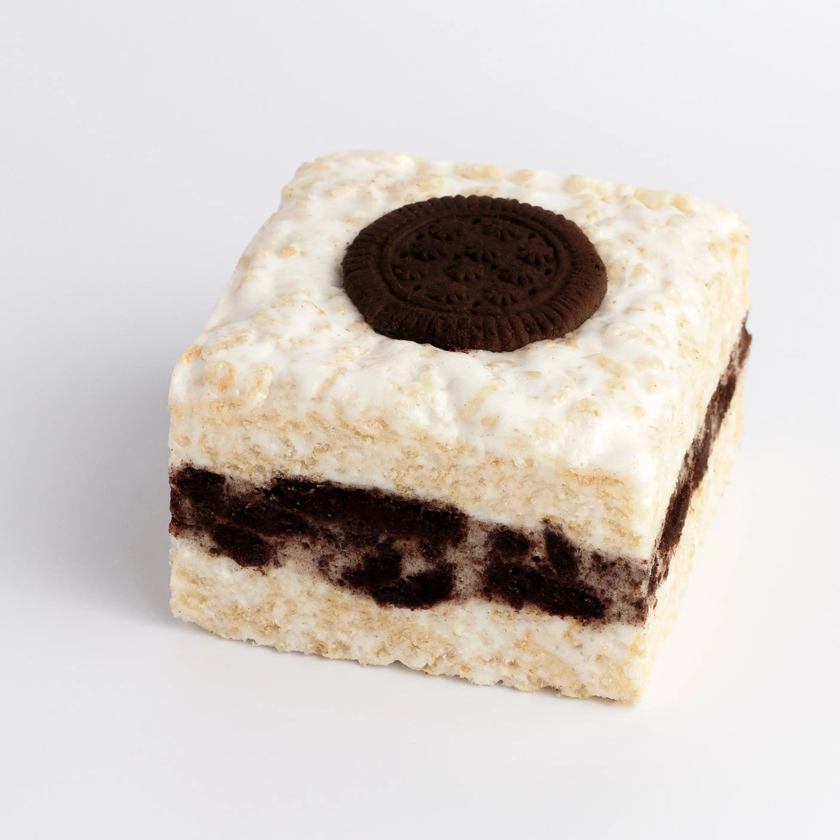 Cookies & Cream Crispycake – Soft & Gooey GIANT 3x3" Marshmallow Rice Crispy Treat loaded with Cookies