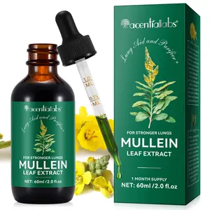 Acentiallabs Organic Mullein Drops - Gentle Mullein Leaf Extract for Respiratory & Lung Support (60ml)  Supplement Dietary Vitamin mullein lung detox Healthcare Fitness mullein lung detox