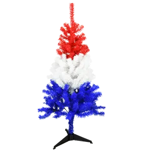 Red White and Blue Patriotic  4 Foot Tall Christmas Tree