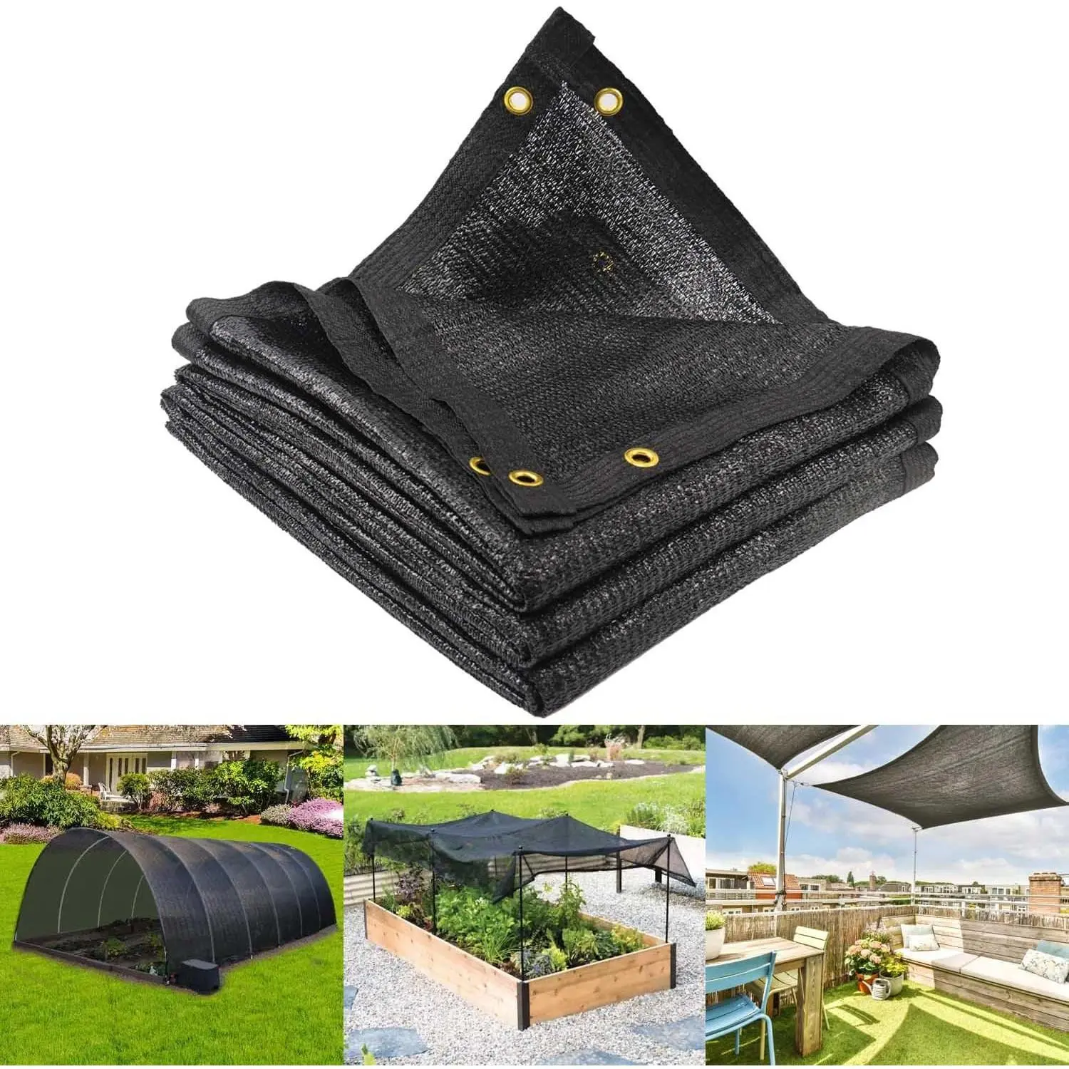 Garden Shade Cloth, 70% 20 x 20 FT Resistant Sun Shade Net for Plants Outdoor Mesh Tarp with Reinforced Grommets Shade Cloth for Greenhouse, Tomatoes, Pergola, Patio Sunshade