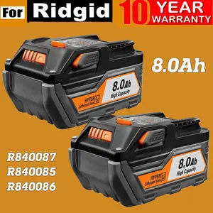 2025new 2PACK For Ridgid R840087 8.0Ah Lithium Battery Rigid 18 Volt R840085 Power Tools