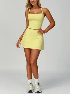 Women's Tennis Dress Set Two-Piece Sleeveless Yoga Vest Top, Casual Sports for Women, Comfortable & Stylish Design, Tennis Athletic Dress, Tennis Attire