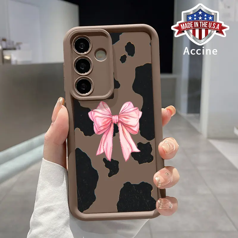 Soft Moo Spot Ribbon TPU Silicone Cellphone Case - Protective Casing for Galaxy S22 Ultra, S23, S24, S24+, S25 Handheld Devices, Full Coverage, Non-Slip, Shockproof, Anti-Drop, Enhanced Lens Guard, Rugged Durable Boys' Accessory