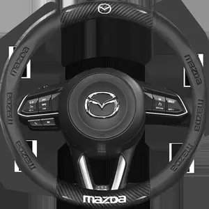 Mazda 3 5 6 Skyactiv Axela Atenza Cx30 Cx5 Cx8 Cx9 Mx5 Rx8 Rx7 Bt50 Carbon Fiber Leather Steering Wheel Cover, Durable & Stylish Accessory