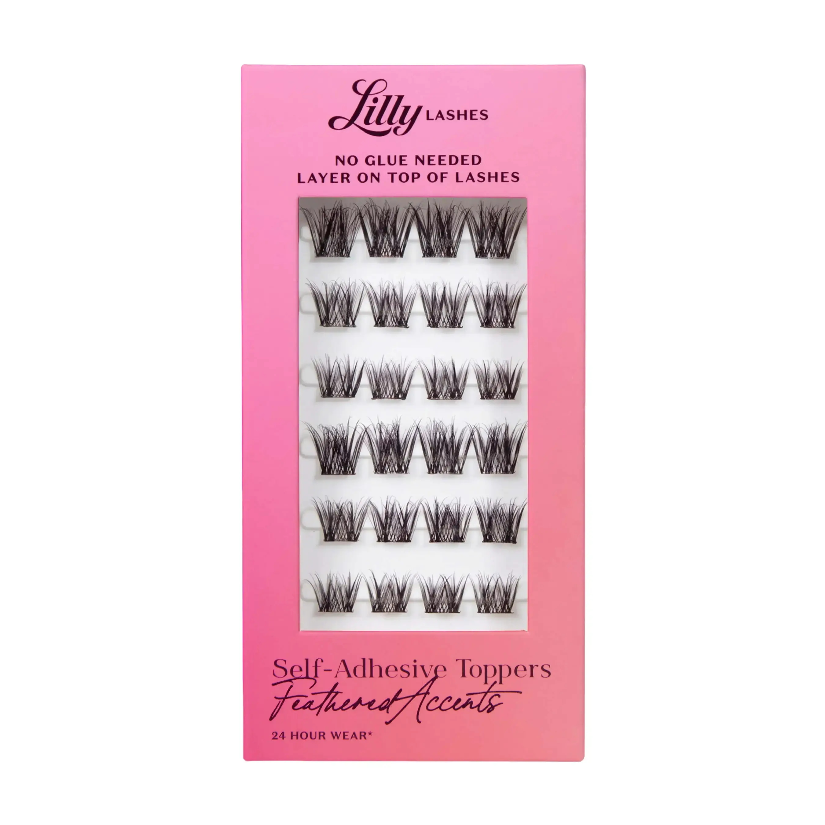 Self-Adhesive Toppers Feathered Accents | Lilly Lashes 3D Faux Mink Eyelashes| No Glue Needed