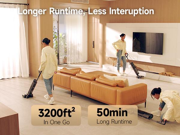 DREAME H12 PRO Series I Wet Dry Vacuum Cleaner, Smart Floor Cleaner Cordless Vacuum and Mop for Hard Floors, One-Step Edge to Edge Cleaning with Hot Air Drying Black