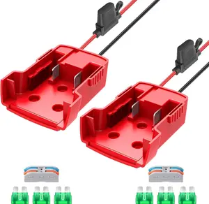 2 Packs Power Wheel Adapter for Milwaukee M18 Battery Adapter 18V Power Wheel Battery Converter with Fuses & Wire Terminals, 12AWG Wire, Power Connector for DIY Rc Car Toys, Robotics and Rc Truck