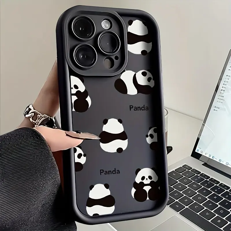 A phone case with multiple cute panda patterns, matte anti-drop, suitable for iPhone 17 Air/16 Plus/15 Pro Max/14 Pro/13/12/11/XS Max/X phone case, perfect for holiday gifts for family, friends, lovers, boyfriend, girlfriend, best choice TY588