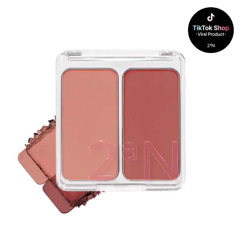 2aN Dual Color Face Blusher, Buildable & Blendable Cheek Color, Natural & Vibrant Finish, Long-Lasting Powder Blush, Blends Easily with Natural Skin Tones, Korean Beauty Makeup Cosmetic