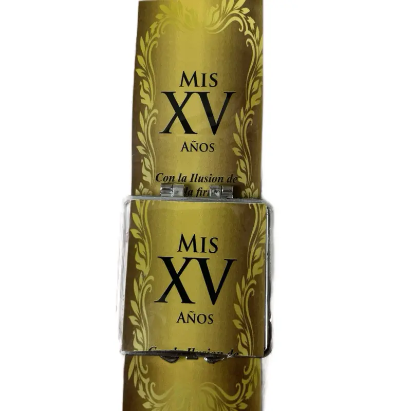 Mis XV Años Party Favor Mirror Quinceanera Gold Design Decorative Accessory for Celebrations