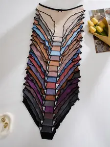 Women's Contrast Binding Bow Decor Panty, Soft Comfy Breathable Knicker for Daily Wear, Underwear for All Seasons, Fashion Comfy Underwear