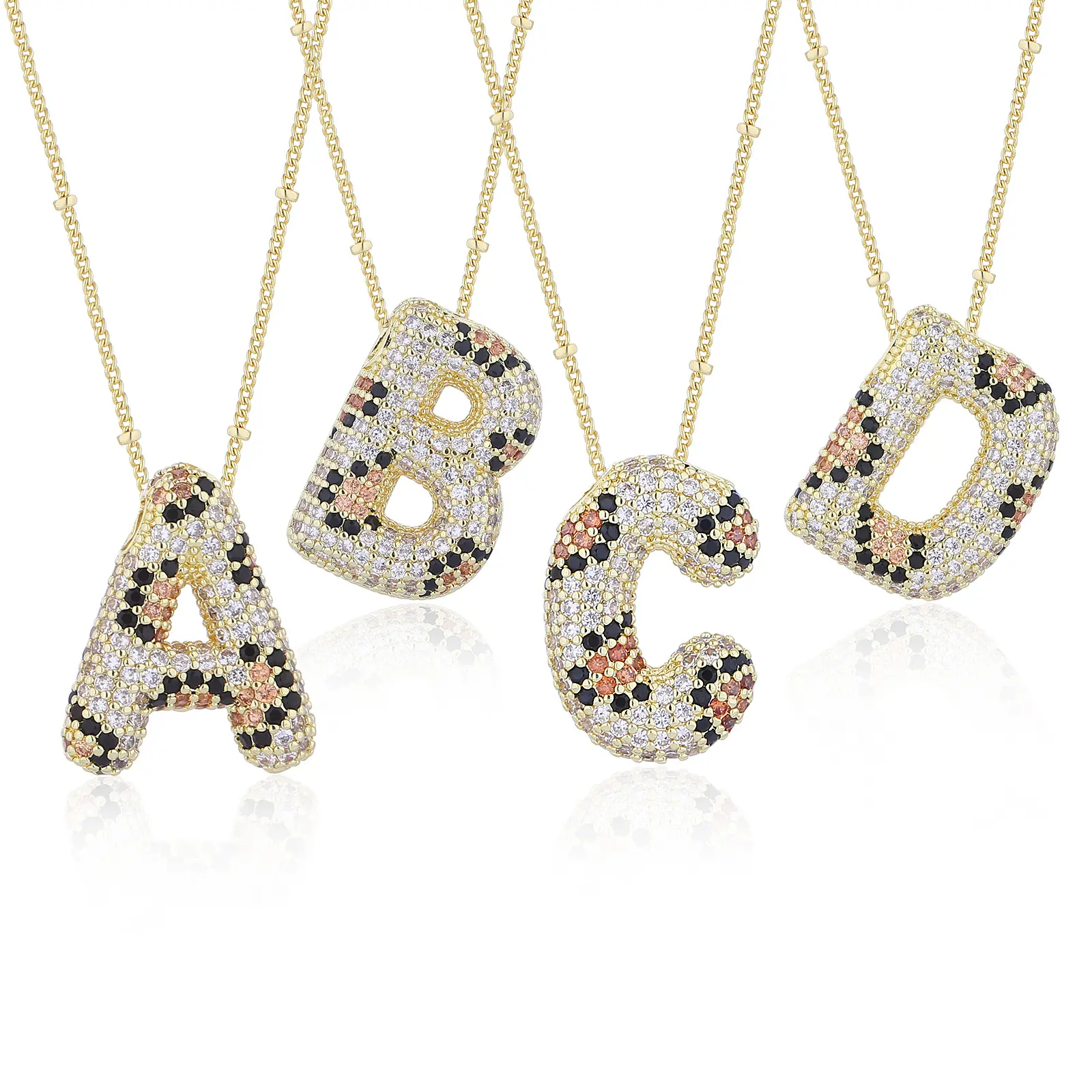 26 letters necklace leopard print English letter necklace daily wear gift