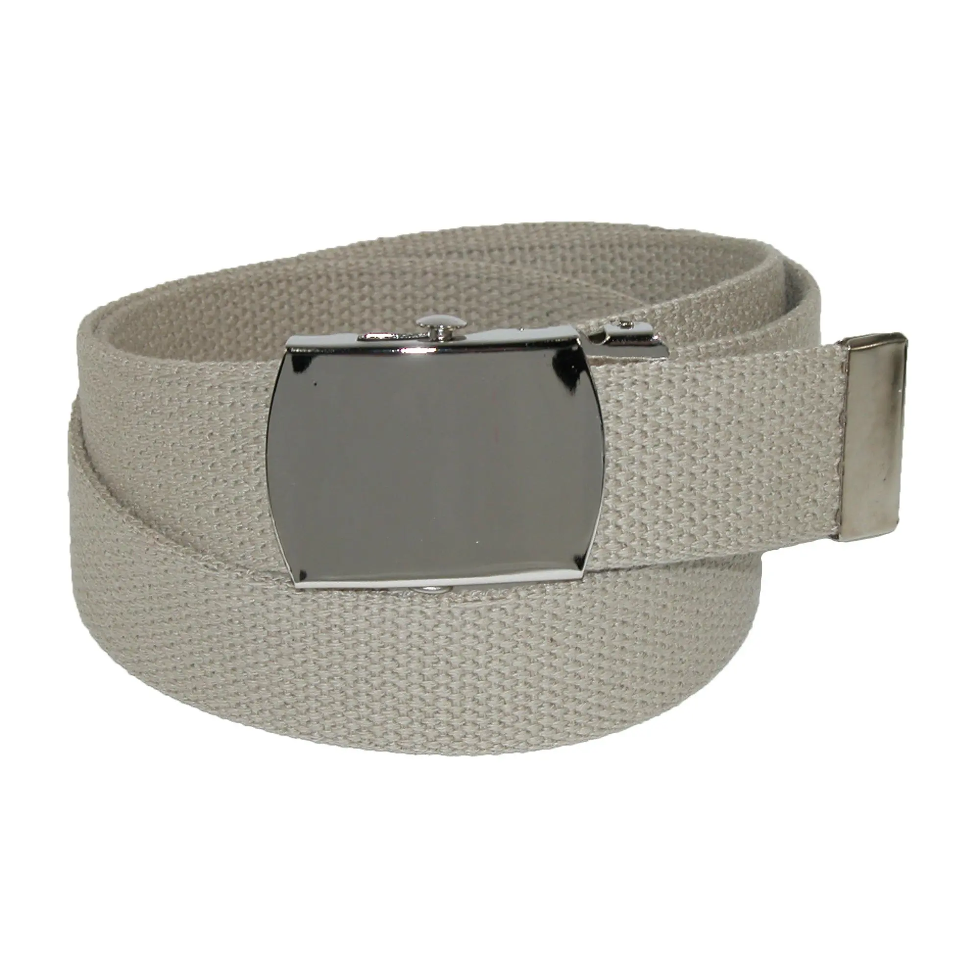 CTM Men's Military Style Cotton Web Belt, Easy Adjustable Cut-to-Fit for Casual Pants with Removable Nickel Buckle, Easy Adjustable Belt
