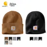 CARHARTT Men's A18 Knit Cuffed Beanie & A205 Knit Beanie Warm Soft Long Beanies CARHARTT Logo Beanie Casual Caps Classic Style Beanie Knit Hat Cap Plain Winter Hip Hop One Size Fits All